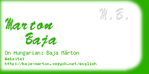 marton baja business card